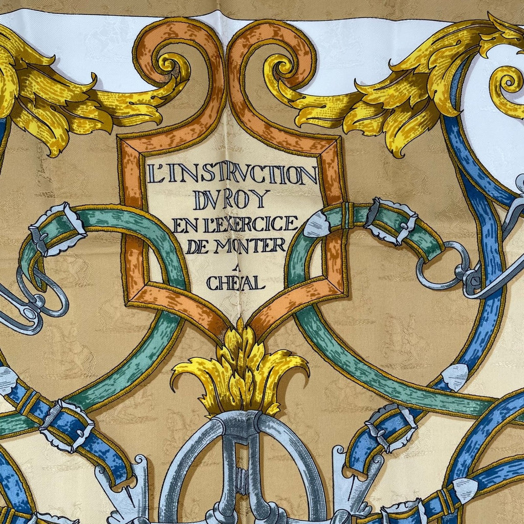 Hermes Scarf Silk Carre 90 L'instrvction du Roy Imperial Studies Beige — view 6