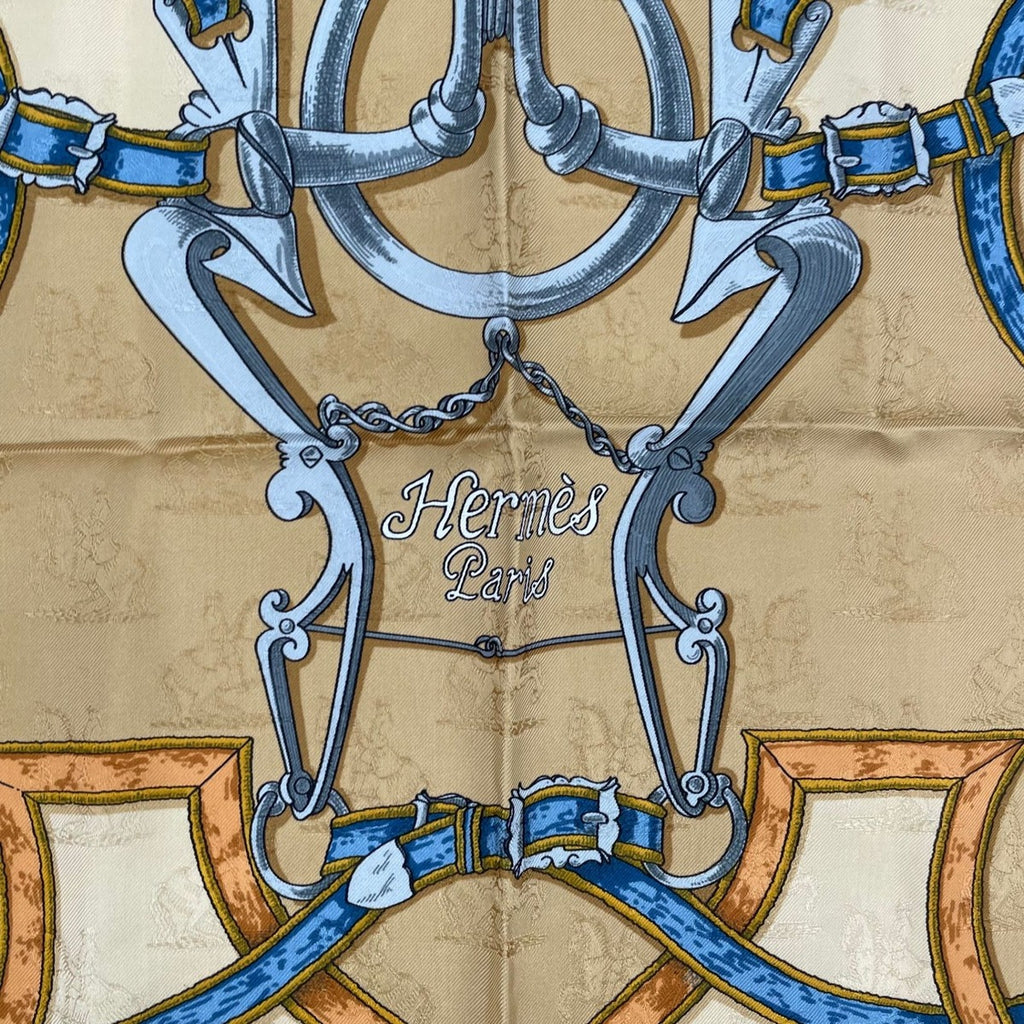 Hermes Scarf Silk Carre 90 L'instrvction du Roy Imperial Studies Beige — view 7