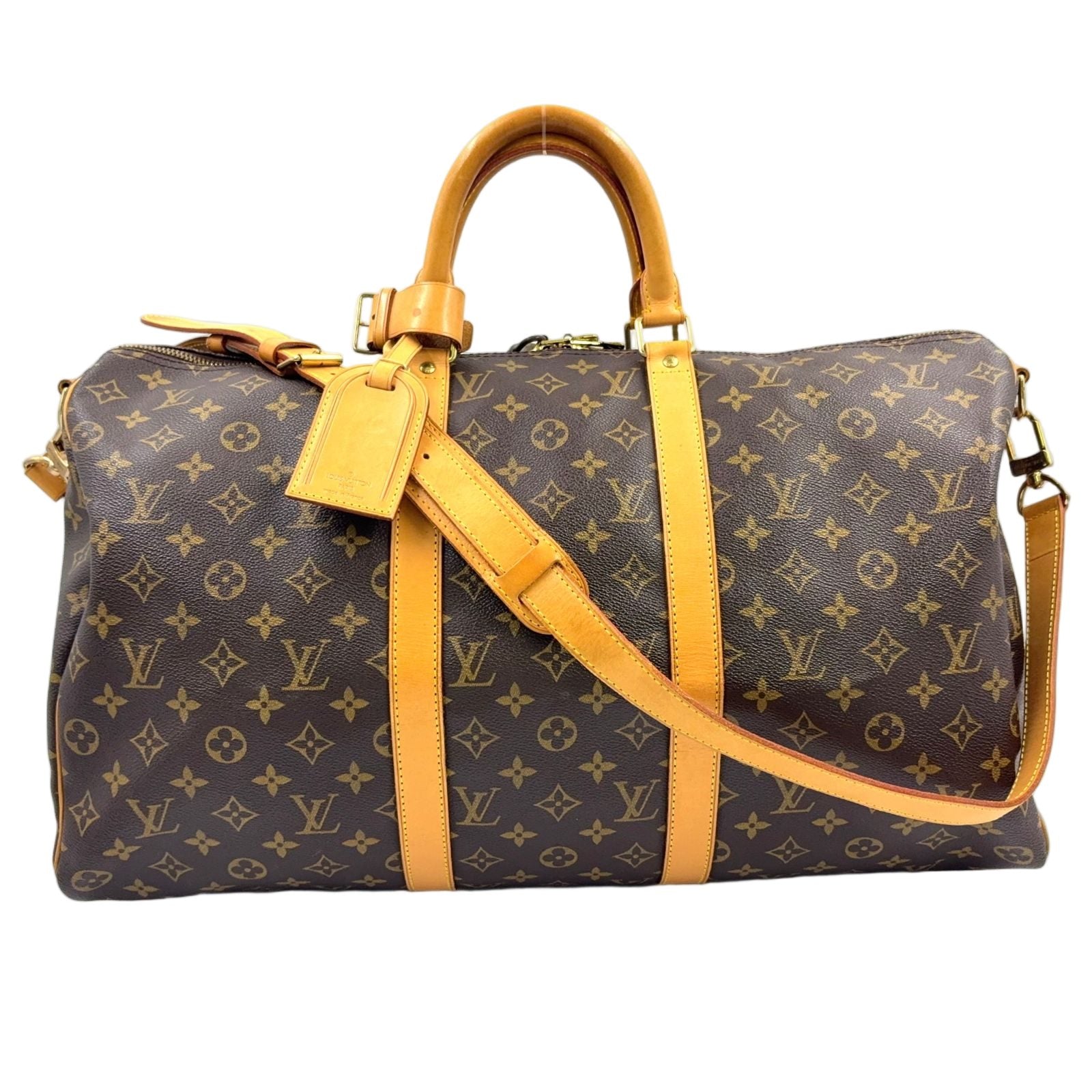 Louis Vuitton Keepall Bandouliere 50 Monogram Leather Brown Light Boston