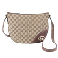 Gucci GG Canvas New Brit Leather Shoulder Bag Crossbody Hand Tote