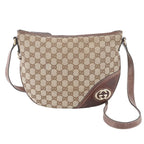 Gucci GG Canvas New Brit Leather Shoulder Bag Crossbody Hand Tote
