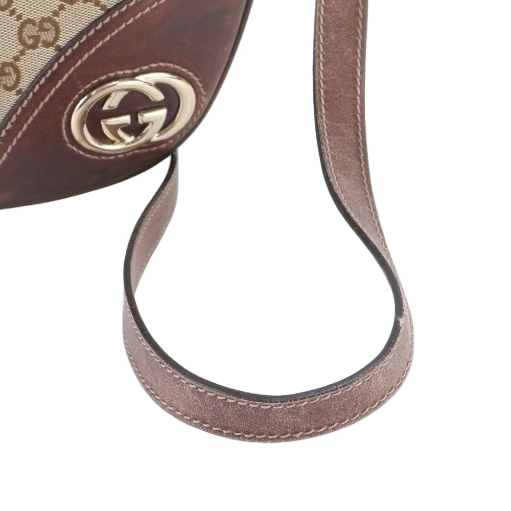 Gucci GG Canvas New Brit Leather Shoulder Bag Crossbody Hand Tote — view 2