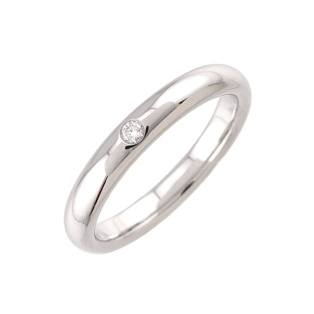 Tiffany & Co Stacking Band Ring Diamond Pt Platinum
