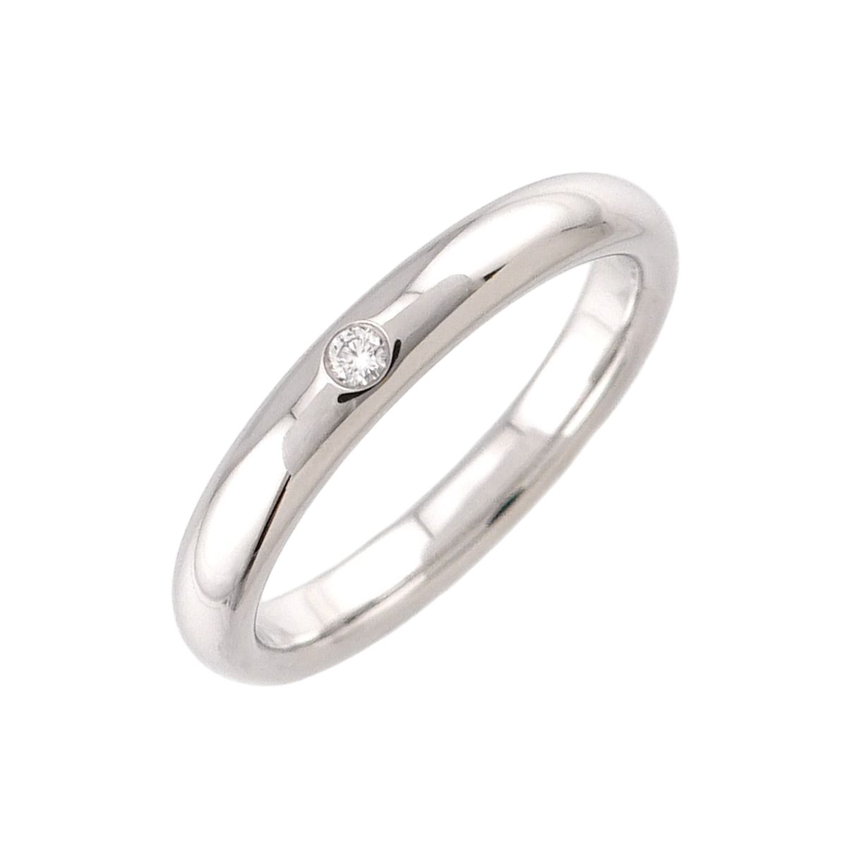 Tiffany & Co Stacking Band Ring Diamond Pt Platinum