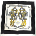 Hermes Carre 45 Scarf Brides de Gala Ceremonial Bridle Black White