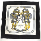 Hermes Carre 45 Scarf Brides de Gala Ceremonial Bridle Black White