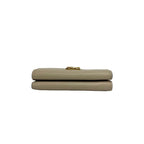 Louis Vuitton Portefeuille Lock Mini Leather Trifold Wallet Beige — view 3