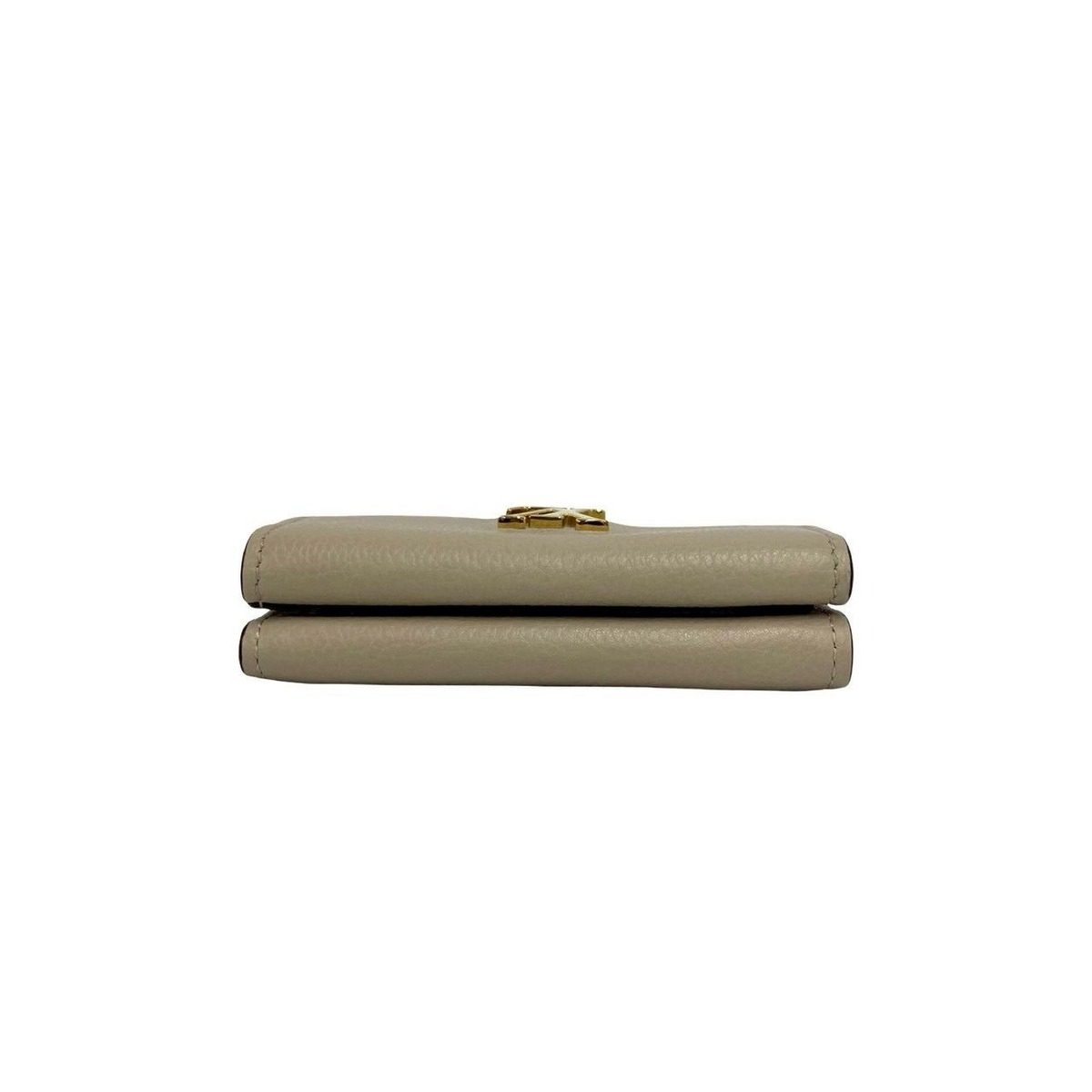 Louis Vuitton Portefeuille Lock Mini Leather Trifold Wallet Beige — view 3