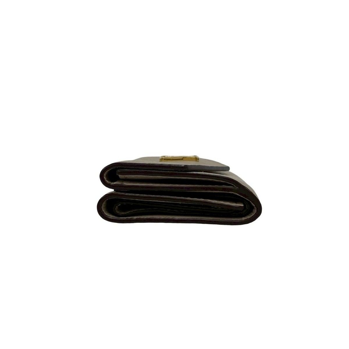 Louis Vuitton Portefeuille Lock Mini Leather Trifold Wallet Beige — view 4