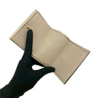 Louis Vuitton Portefeuille Lock Mini Leather Trifold Wallet Beige — view 7