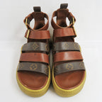 Louis Vuitton Sandals Akrite Monogram Brown Gold 36 — view 2