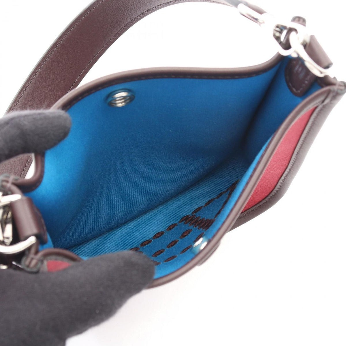 Hermes Shoulder Bag Neo Evelyne Tpm Ruby Blue the Leather Canvas — view 3