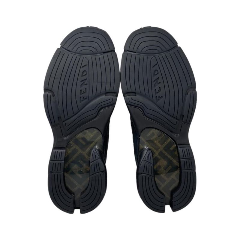 Fendi Sneakers 7 E1555 6 Size FF Logo Rubber Mesh Black — view 6
