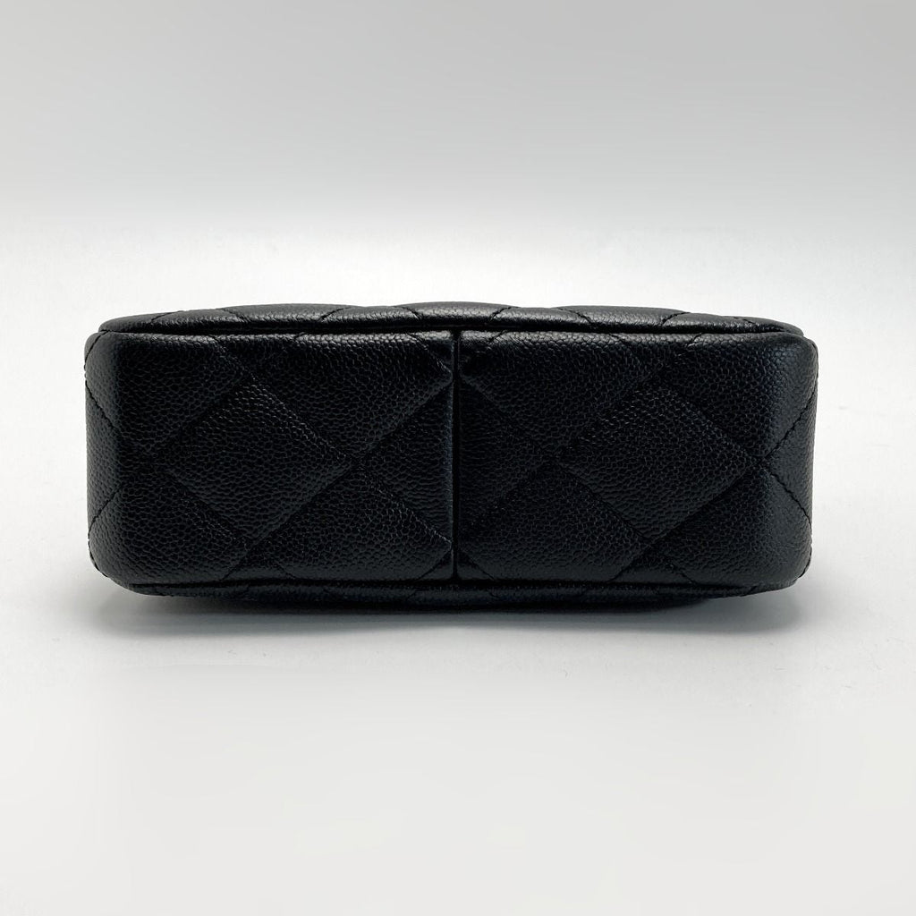 Chanel Coco Mark Quilted Chain Shoulder Bag As3830 Black Caviar Leather Heart — view 3