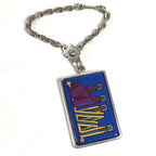 Hermes Key Holder Logo Enamel Metal Silver