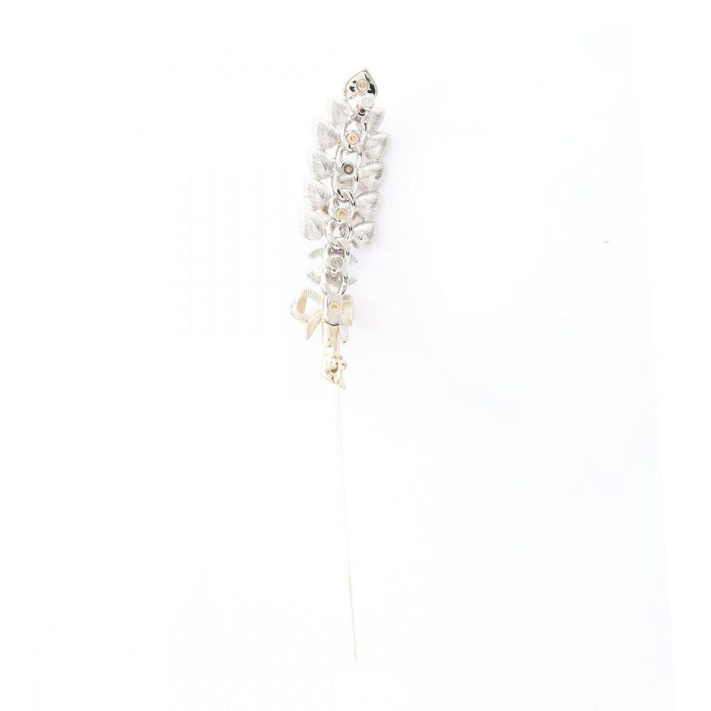 Chanel Brooch CC Logo White Inako — view 2