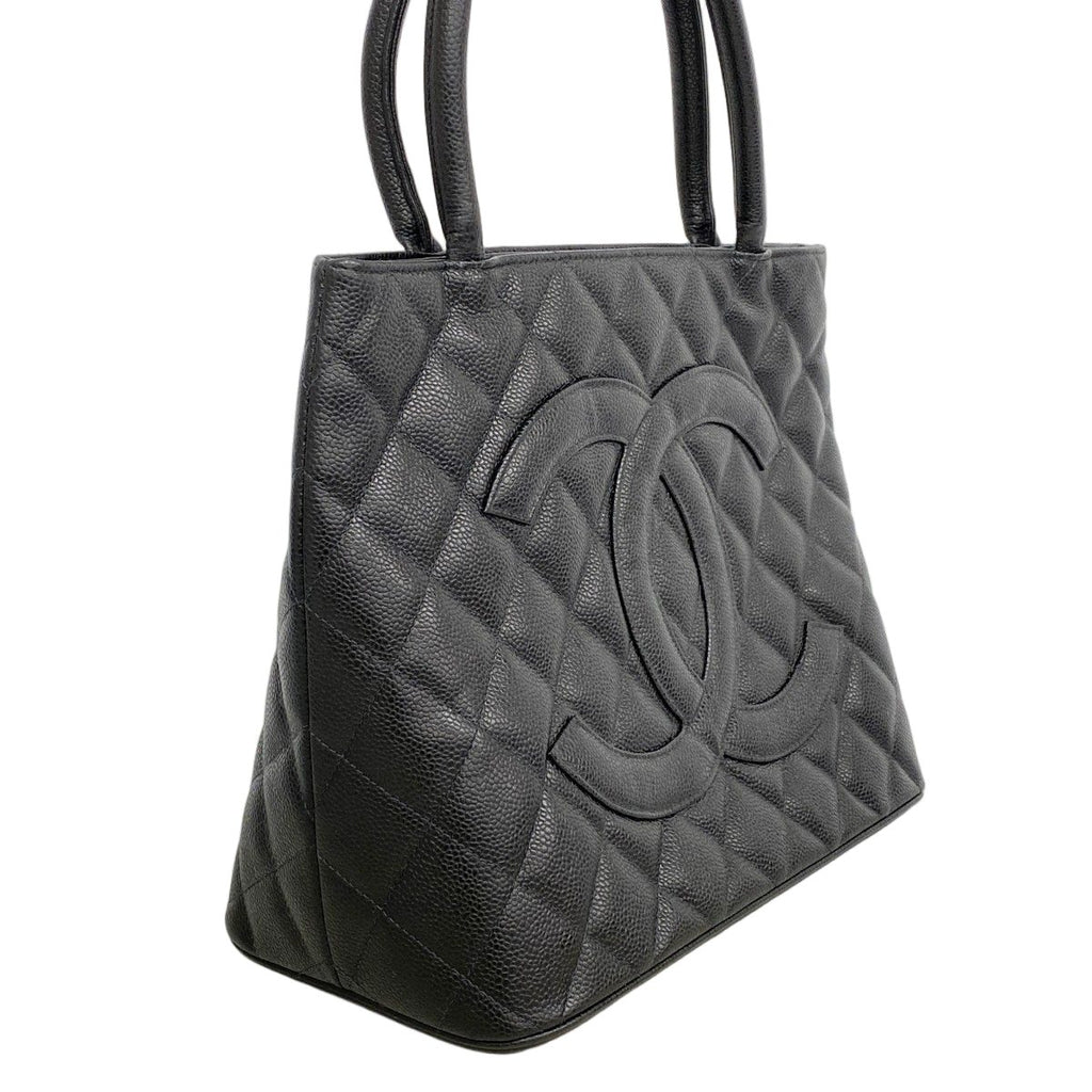 Chanel Tote Reissue Caviar Leather Black Champagne Gold — view 2