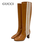 Gucci Boots Long Shoes Leather Brown White Adidas Sideline