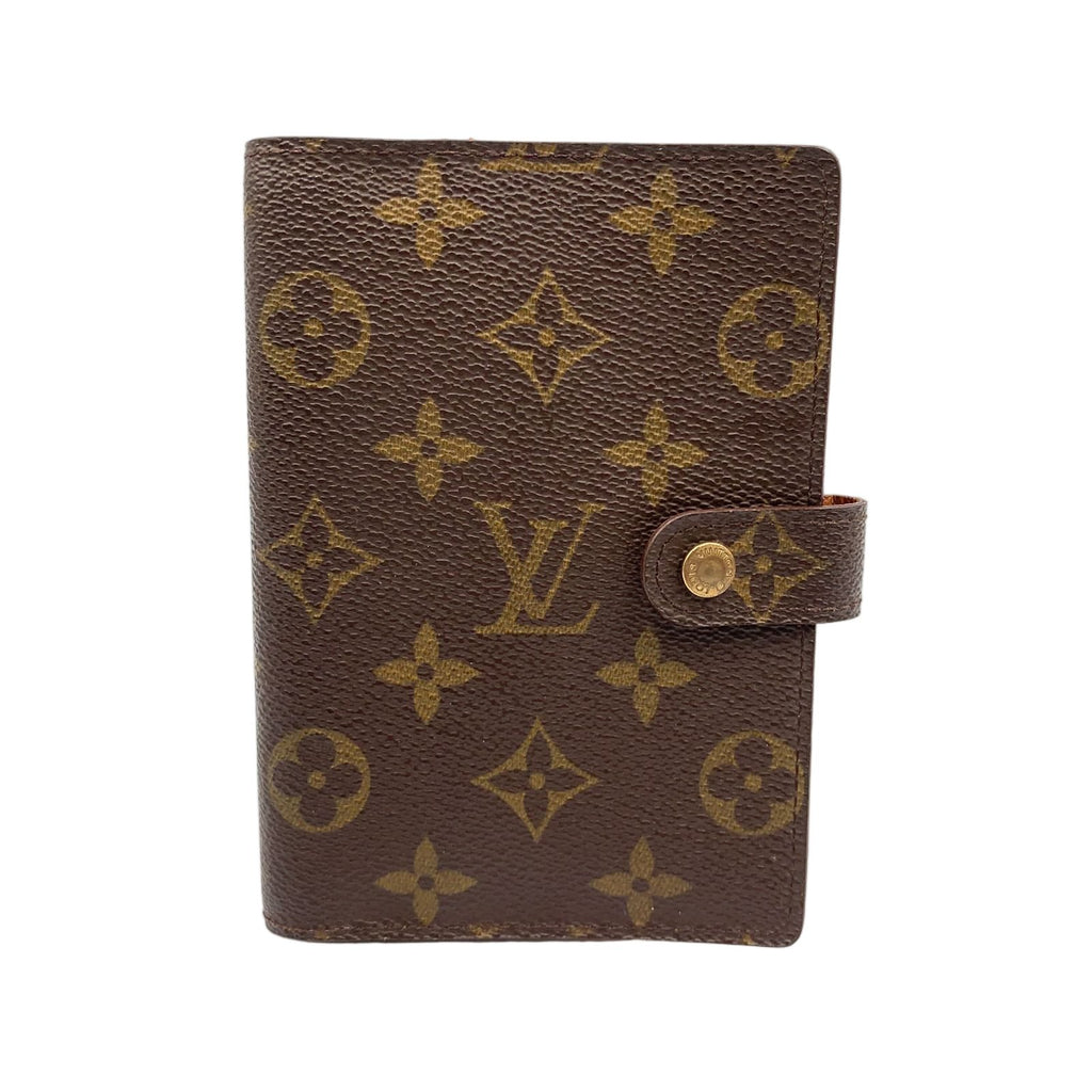Louis Vuitton Agenda PM Monogram Brown Notebook Cover Gold