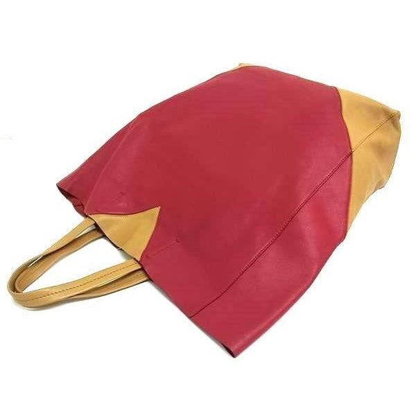 Celine Tote Bag Cabas 16440 Red And Beige Leather Women Bicolor — view 2