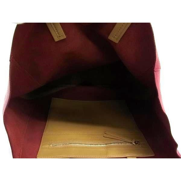 Celine Tote Bag Cabas 16440 Red And Beige Leather Women Bicolor — view 5