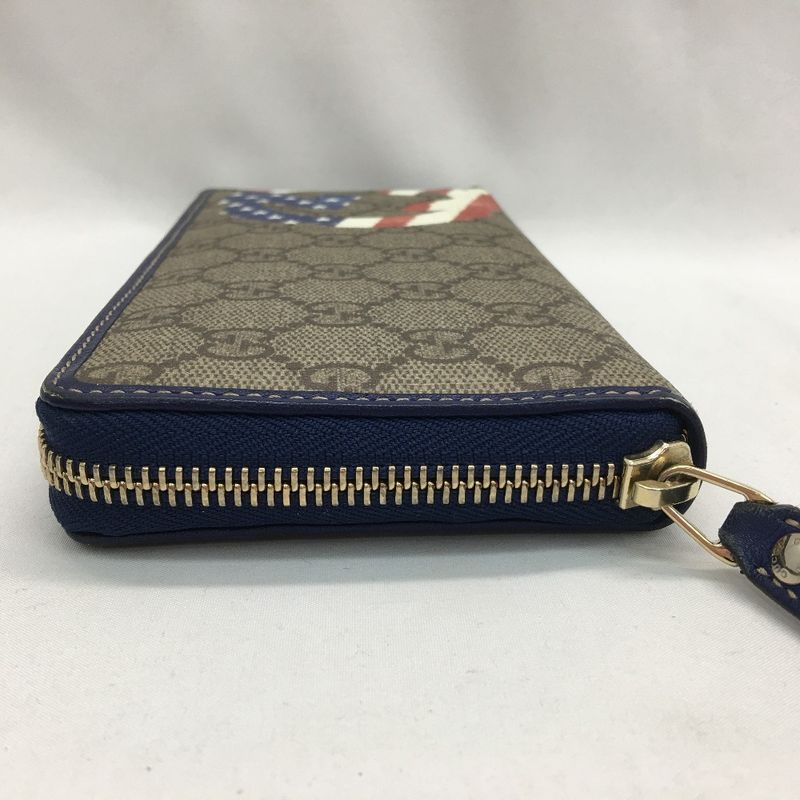 Gucci Long Wallet Round Zipper GG Supreme American Flag — view 4