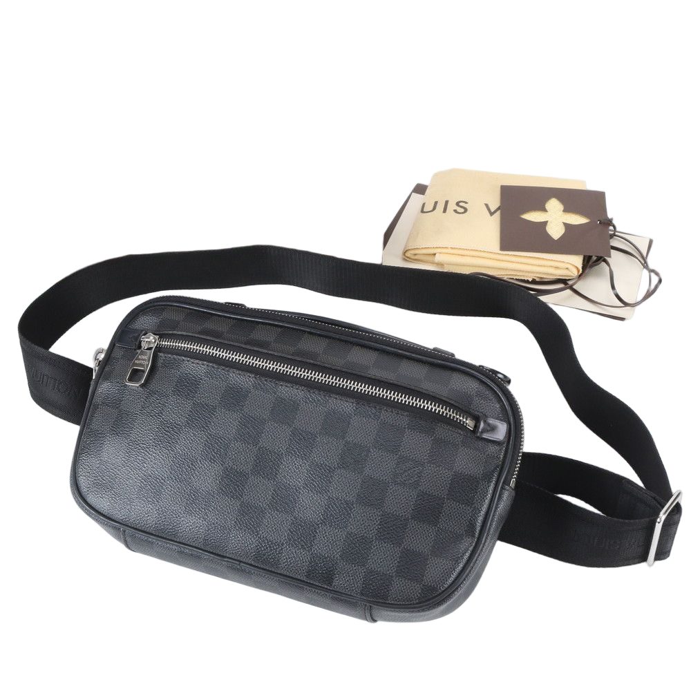 Louis Vuitton Damier Graphite Ambler Leather 2-Way Belt Bag Crossbody Waist