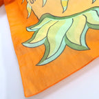 Hermes Pareo Sun Motif 100% Cotton Orange Large Shawl — view 9