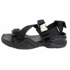 Fendi FF Logo Zucca Pattern Flo Sandals Shoes Flow Black Silver