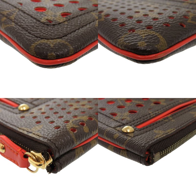 Louis Vuitton Pochette Platte Monogram Perfo Oranger Pouch 0280 — view 3