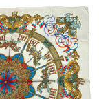 Hermes Carre 90 Scarf Silk Luna Park Amusement Merigo Land White — view 3