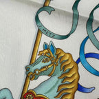 Hermes Carre 90 Scarf Silk Luna Park Amusement Merigo Land White — view 6