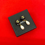 Chanel Vintage Coco Mark Motif Faux Pearl Earrings Accessories 95A — view 2
