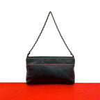 Chanel Vintage Lambskin Leather Chain Shoulder Bag Black