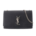 Saint Laurent Kate Chain Shoulder Bag Leather Black Medium