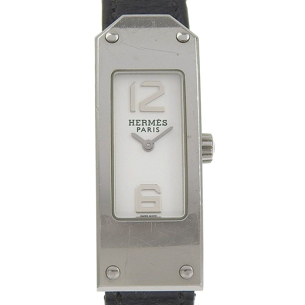 Hermes Kelly 2 Stainless Steel Quartz Analog Display White Dial Watch Handbag