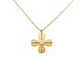 Chanel Clover Motif CC Logo Gold Plated Necklace