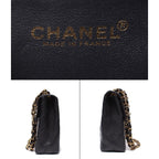 Chanel Chain Shoulder Bag Quilted Caviar Leather Gold Double — view 4