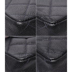 Chanel Chain Shoulder Bag Quilted Caviar Leather Gold Double — view 5