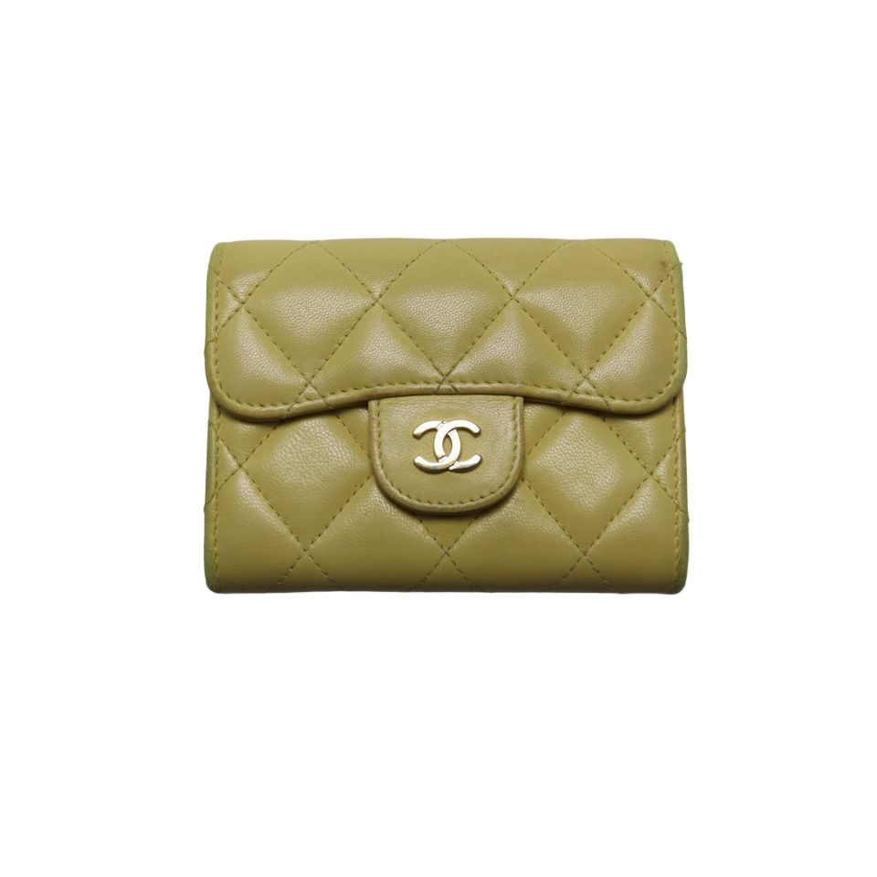 Chanel Quilted GD Leather Trifold Wallet