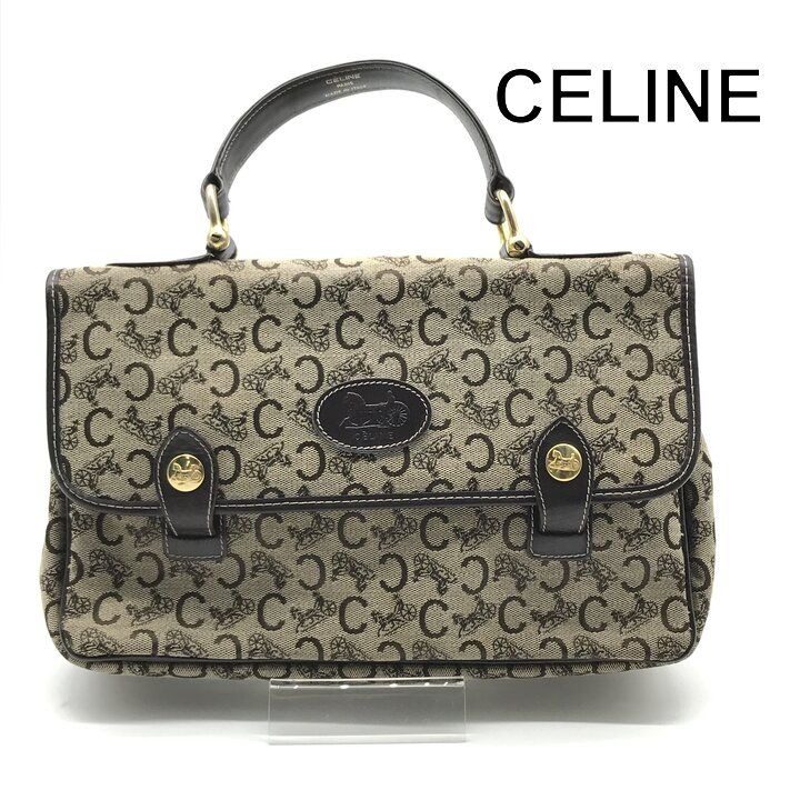 Celine C Macadam Canvas Hand Brown Purse