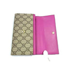 Gucci Wallet GG Supreme Beige Red Leather Bifold Long — view 4