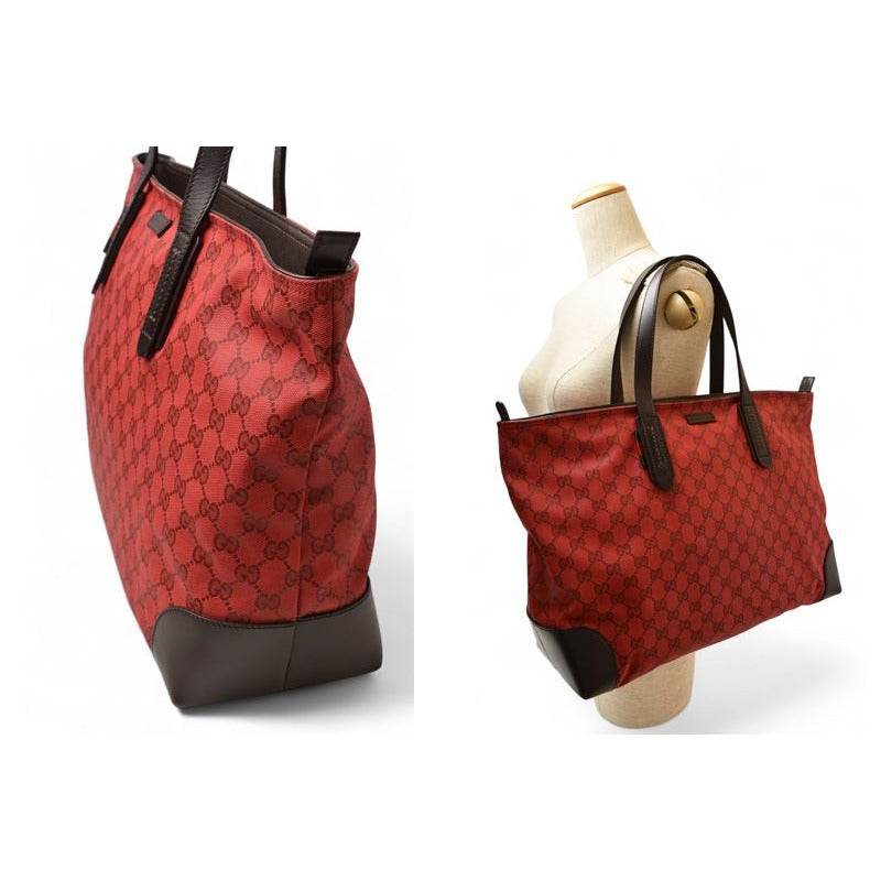 Gucci Tote Shoulder Bag GG Dar Cles Red Sherry — view 2