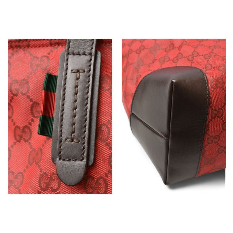 Gucci Tote Shoulder Bag GG Dar Cles Red Sherry — view 3