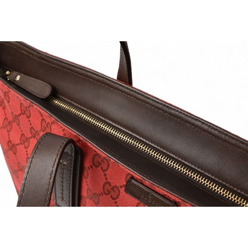 Gucci Tote Shoulder Bag GG Dar Cles Red Sherry — view 8