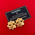 Chanel Vintage Coco Mark GP Earrings Ear Cuff Accessory Gold 94P