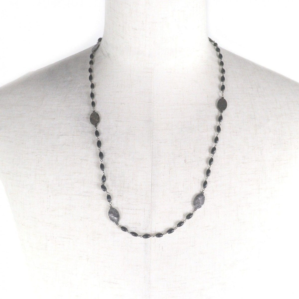 Gucci Cles Strap Long Necklace Silver Black Recommended — view 2