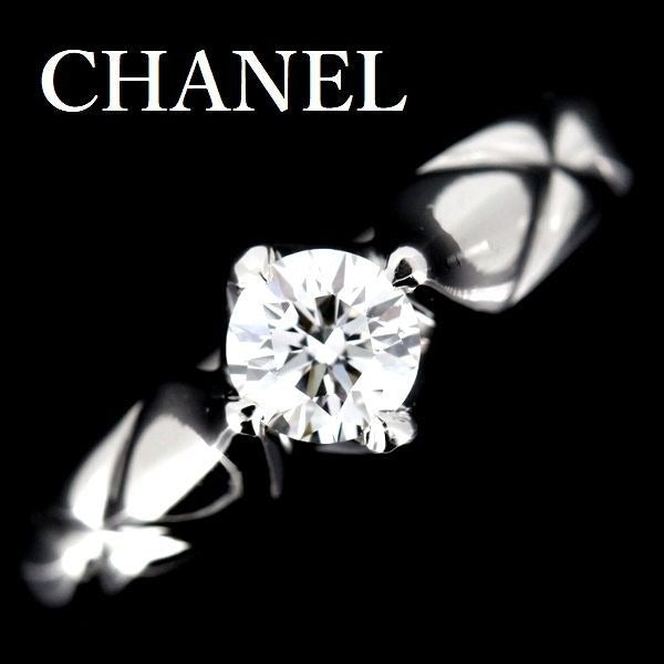 Chanel Quilted Diamond 030 CT F-Vvs 1 Ring Pt950 47 — view 2