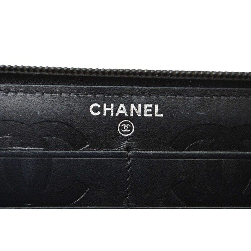 Chanel Wallet Cambon Line Zip Around Type Black — view 8