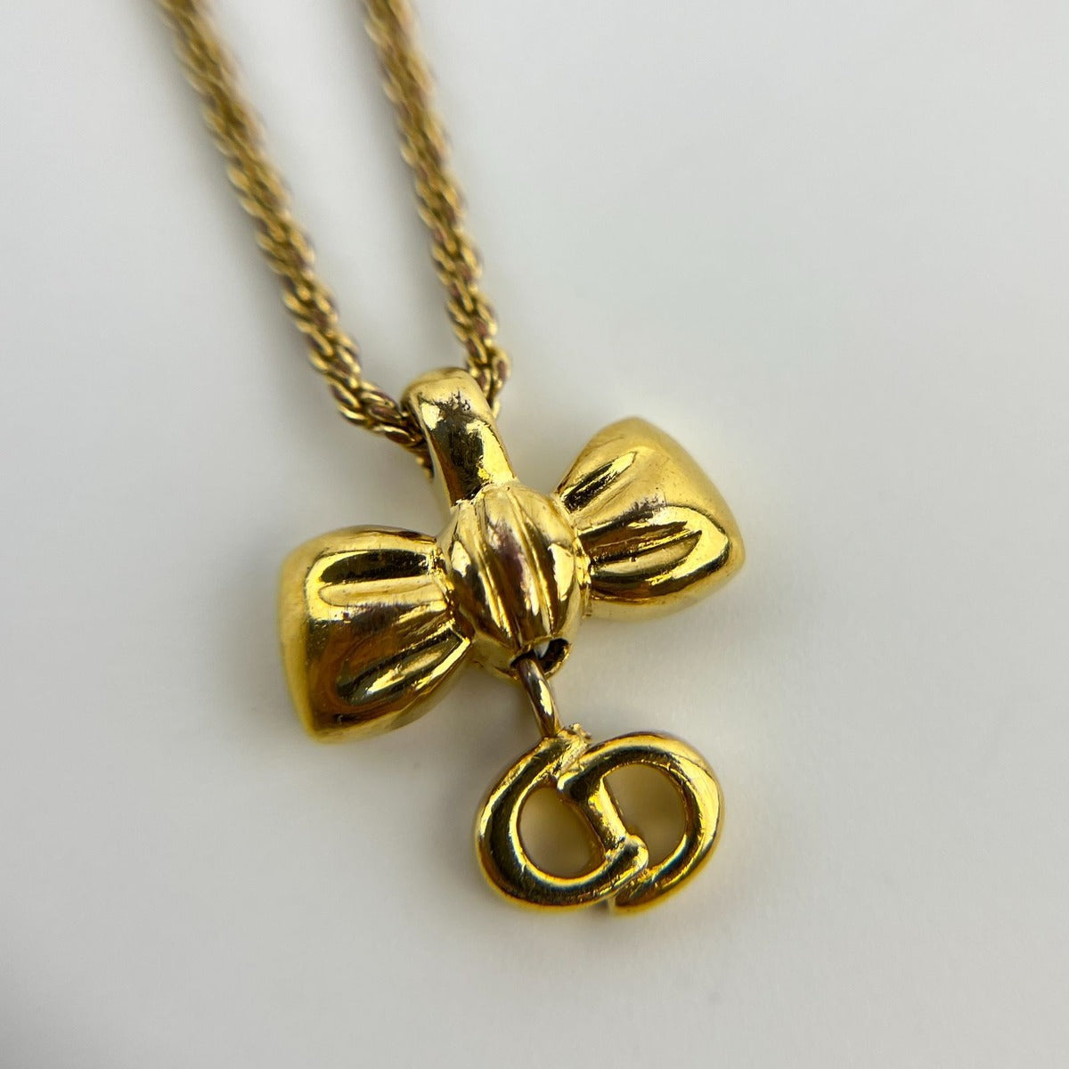 Dior Necklace Pendant Logo Gold Vintage — view 6